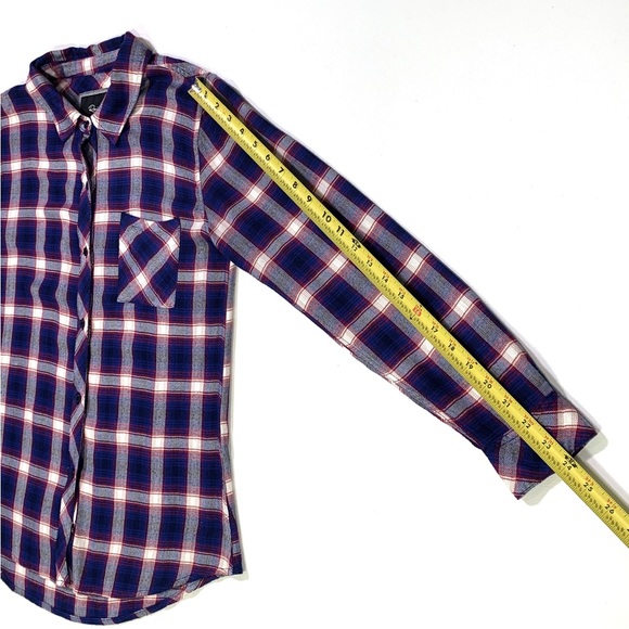 RAILS Hunter Plaid Cobalt Ruby Shirt Americana Red White Blue Button Front - Picture 12 of 15
